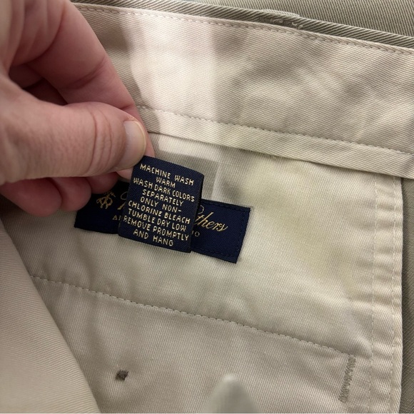 Brooks Brothers Advantage Chino Elliot Men 38X32 Cotton Pleated Pants Cuffed Hem - Picture 14 of 16